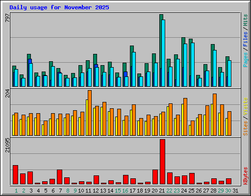 Daily usage for November 2025