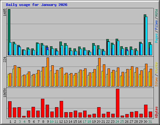 Daily usage for January 2026
