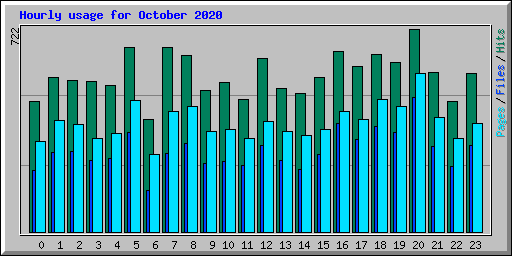 Hourly usage for October 2020