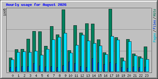 Hourly usage for August 2026